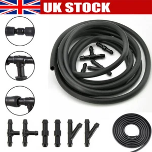 Black Rubber Windscreen Wiper Washer Jet Tube Pipe Hose 200cm with connectors - Picture 1 of 21