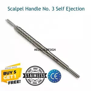 Push Scalpel Handle No 3 Easy Eject Dentist Dental Safe Push Blade Remover - Picture 1 of 3