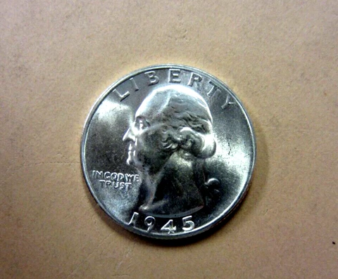 1945-S Washington Quarter ~ Gem BU ~ BRIGHT ~ 1 Coin.  FREE SHIPPING Cover