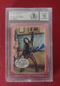 1976 Wax pack Topps Welcome back Kotter #1 Rookie John Travolta auto BGS 10