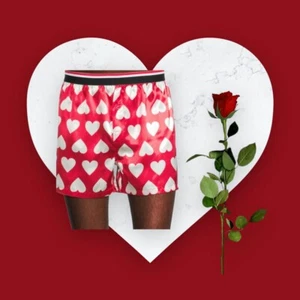 Mens Valentines Day Boxers Shorts Red Hearts  Size 2XL - Picture 1 of 1