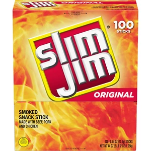 Slim Jim Smoked Meat Sticks, Original Flavor, 2G Protein per Stick, Snack Size,  - Picture 1 of 12