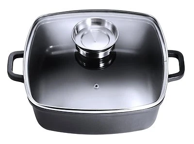 KOPF Santorin Aluguss-Bräter inkl. Glasdeckel mit Aromaknopf Aluguss Bräter 5 L - Bild 1 von 4