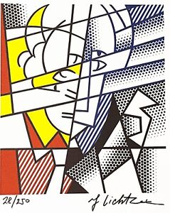 Roy Lichtenstein, Druck auf stabiler Pappe, original Hand  signiert, signed