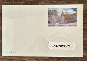 US Stamped Postcard 1998. Brandeis Unversity, UX299. 20c. Unused. - Picture 1 of 1