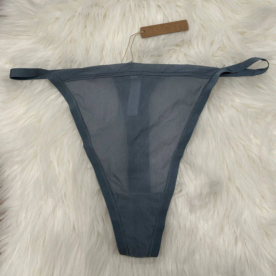 Skims Summer Mesh Thong Panty Panties Women's 4X Arctic Blue Green Sheer