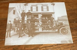Camión de bomberos y tripulación GMC 11x14 impresión fotográfica c1910 IPSWITCH MA manguera de 3/4 toneladas #2 - Imagen 1 de 10