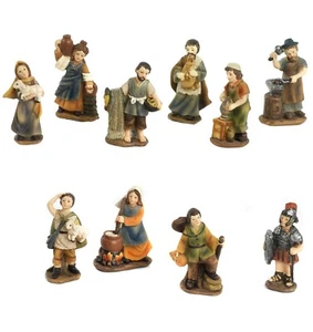 Set 10 Personaggi per Presepi (Mestieranti, Soldato e Pastori) 5 Cm in Resina - Imagen 1 de 1