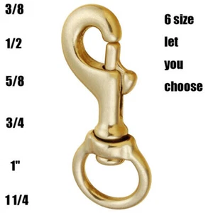 Brass Dog Clip Sit on Top Kayak Seat Clip Swivel Snap Hook 3/8 to 1 1/4 - Picture 1 of 7