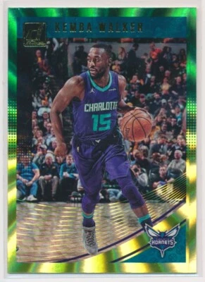 2018-19 Donruss Kemba Walker # 8 Green/Yellow Laser Parallel Hornets  - Image 1 of 2