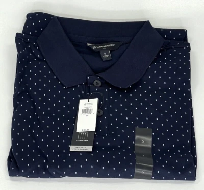 Banana Republic Navy/Light Blue Polka Dot Polo Shirt | Size: Small - NEW - Image 1 of 3
