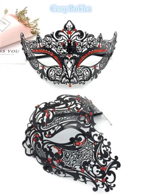 S-A12 Luxury Couples Vampire Metal Venetian Party Masquerade Masks w/ Rhinestone - Image 1 of 4