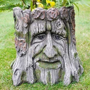 Green Man Planter Plant Pot Novelty Garden Tree Stump Plant Flower Holder Decor - Picture 1 of 6