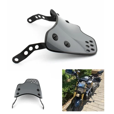 Motorcycle Windshield Wind Windscreen Grey For Honda Yamaha 6.5-9.45" Headlight - Image 1 of 4