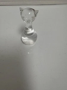Klarglas Katzenfigur, dünner gestreckter Hals, 2 cm groß - Bild 1 von 6