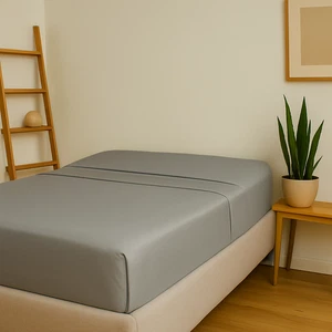 Drap plat et ajusté gris mélange lyocell refroidissement Miracle Made Queen OEKO-TEX - Photo 1/5