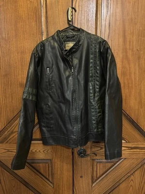 Chaqueta de motociclista de cuero sintético vintage Arizona Jean Company para hombre XL, rígida Foto 1 de 3