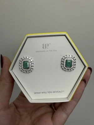 Pendientes Bomb Party OG “After The Storm” cristal de hielo verde azulado sobre rodio Foto 1 de 3