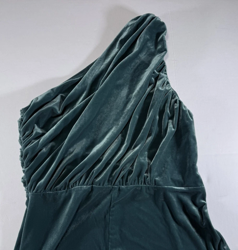 Mono Express Terciopelo Un Hombro Pierna Ancha Mujer Talla M Acanalado Verde Bosque Foto 1 de 4