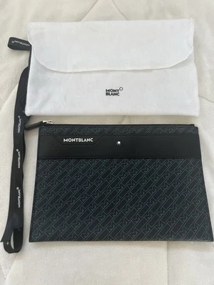 Montblanc Black Embossed Leather M_Gram 4810 Medium Pouch. W/cert. excellent  - Image 1 of 4