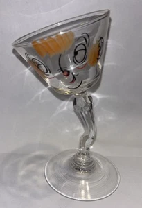Vintage 1950's Tipsy Martini glass "Gay Fad" Beau Brummel Novelty Barware - Picture 1 of 2