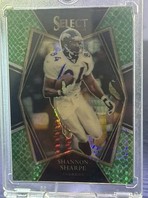 2021 Panini Select Shannon Sharpe Green Dragon Scale Premier Level  /89 - Image 1 of 2