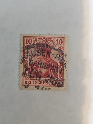 Pastillas con marca de agua alemanas alemanas raras carmín Deutsches Reich 10 Pf Foto 1 de 4