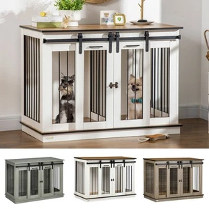 Dog Crate Furniture for Large Dog, Double Dog Cage for Small Dogs W/ Divider - Picture 1 of 34