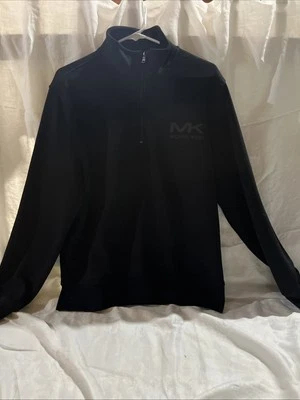 Suéter Pullover Para Hombre Michael Kors Negro Mezcla Algodón Para Hombre Tejido 1/4 Cremallera Talla L Foto 1 de 4
