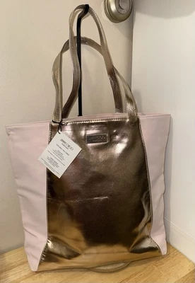 NUEVO Bolso de Hombro Jimmy Choo Metálico Oro Rosa/Rosa Rubor X-Grande Shopper Foto 1 de 4