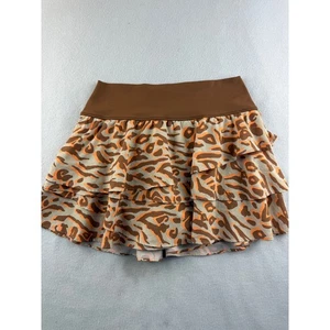 Offline by Aerie Women's M Athletic Skirt Ruffle Tiered Animal Print Brown - Picture 1 of 7
