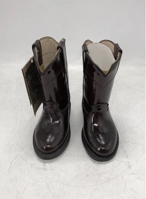 Botas Western Roper de cuero borgoña para niños con etiqueta Foto 1 de 4