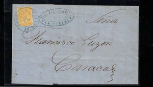 Venezuela #4a Very Fine Used On Folded Letter To Caracas **With Certificate** - Picture 1 of 3