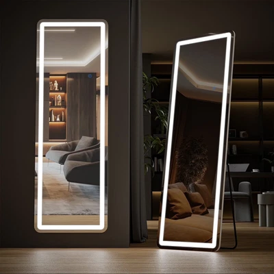 71”x26” LED Rectangle Full Length Mirror, Standing Floor Mirror, 3 Light Modes - Image 1 of 4