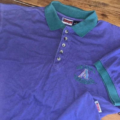Vintage Arizona Diamondbacks Polo Shirt Men Large Purple Embroidered MLB 90s - Image 1 of 4