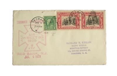 US SC 651 RED BANK,NJ CHAMBER of COMMER AIR MEET POSTAL COVER HISTORY 1929 - Image 1 of 2