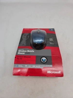(NEW) Microsoft Wireless Mobile 3500 Blue Mouse Bluetrack with USB Transceiver - Image 1 of 4