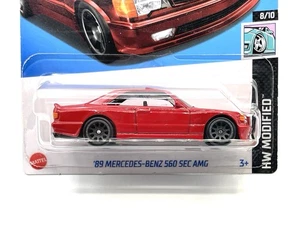 2024 Hot Wheels 89 Mercedes-Benz 560 SEC AMG red  SUPER CUSTOM WHEEL SWAP by AEB - Picture 1 of 5