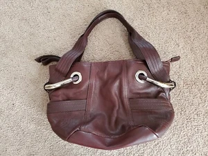 B. Makowsky Brown Leather Hobo Handbag A93569 - Picture 1 of 7