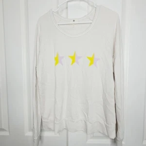 Felpa Sundry donna 1/S beige stampa stelle girocollo pullover made in USA nuova con etichette - Foto 1 di 6