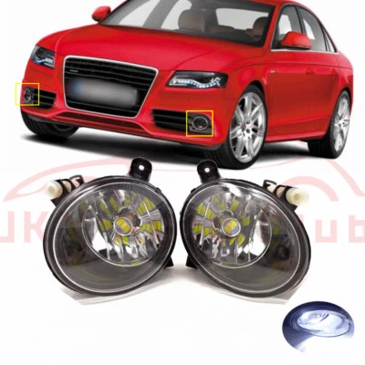 Pair Front LED Fog Light Driving Lamp For Audi A4 B8 2008 2009 2010 2011 2012 c - Image 1 of 4