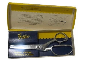 Vintage Griffon Pinking Schere Modell "A" 8 Zoll in Original Box Chome Plated - Bild 1 von 7