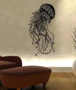 Jellyfish Metal Sign Jellyfish Metal Art Sea Life Wall Art Beach House Decor - Picture 1 of 4