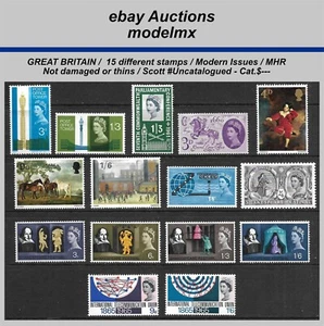 Great Britain - Small Lot Of 15 Different Modern Stamps, MHR - Uncatalogued - Picture 1 of 2