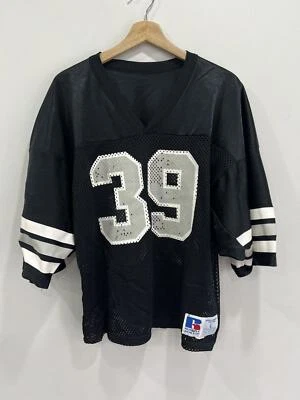 Camiseta deportiva de fútbol americano Russell vintage recortada en malla Foto 1 de 4