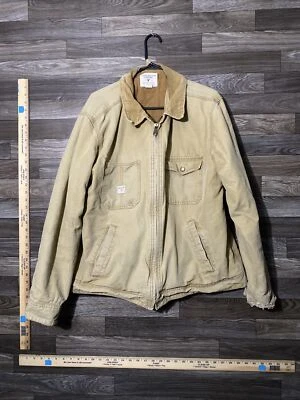 American Eagle куртка для взрослых XL коричневый шерпа с подкладкой Куртка Пальто водитель грузовика мужчин изящный - Изображение 1 из 4