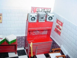 1/25 1/24 Resin 80er Jahre Heim Stereo mit Lautsprecher für Modellauto Garage Dioramen - Bild 1 von 1