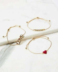 Lane Bryant 3-reihig ❤ LOVE verstellbares Armband Set Valentinstag Geschenk - Bild 1 von 1