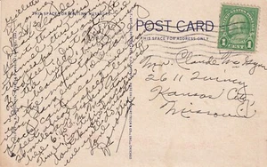 1937 GILLETTE WYOMING to KANSAS CITY MISSOURI USA Custer State Park Postcard - Picture 1 of 2