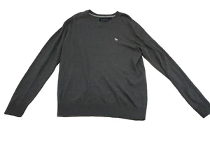 Suéter Abercrombie & Fitch Para Hombres M Gris Suave AF Ligero Cuello Redondo Alce - Imagen 1 de 12